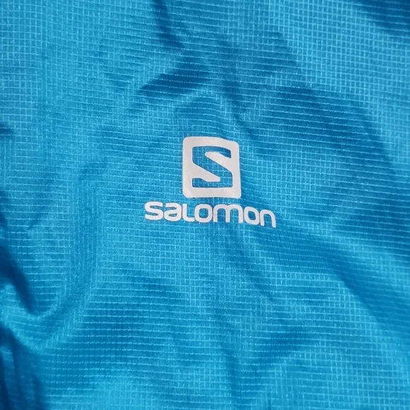 Salomon Teal Hooded Windbreaker Jacket NWT Large - Picture 6 of 8